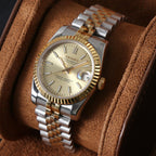 SeikoDate two tone gold dames