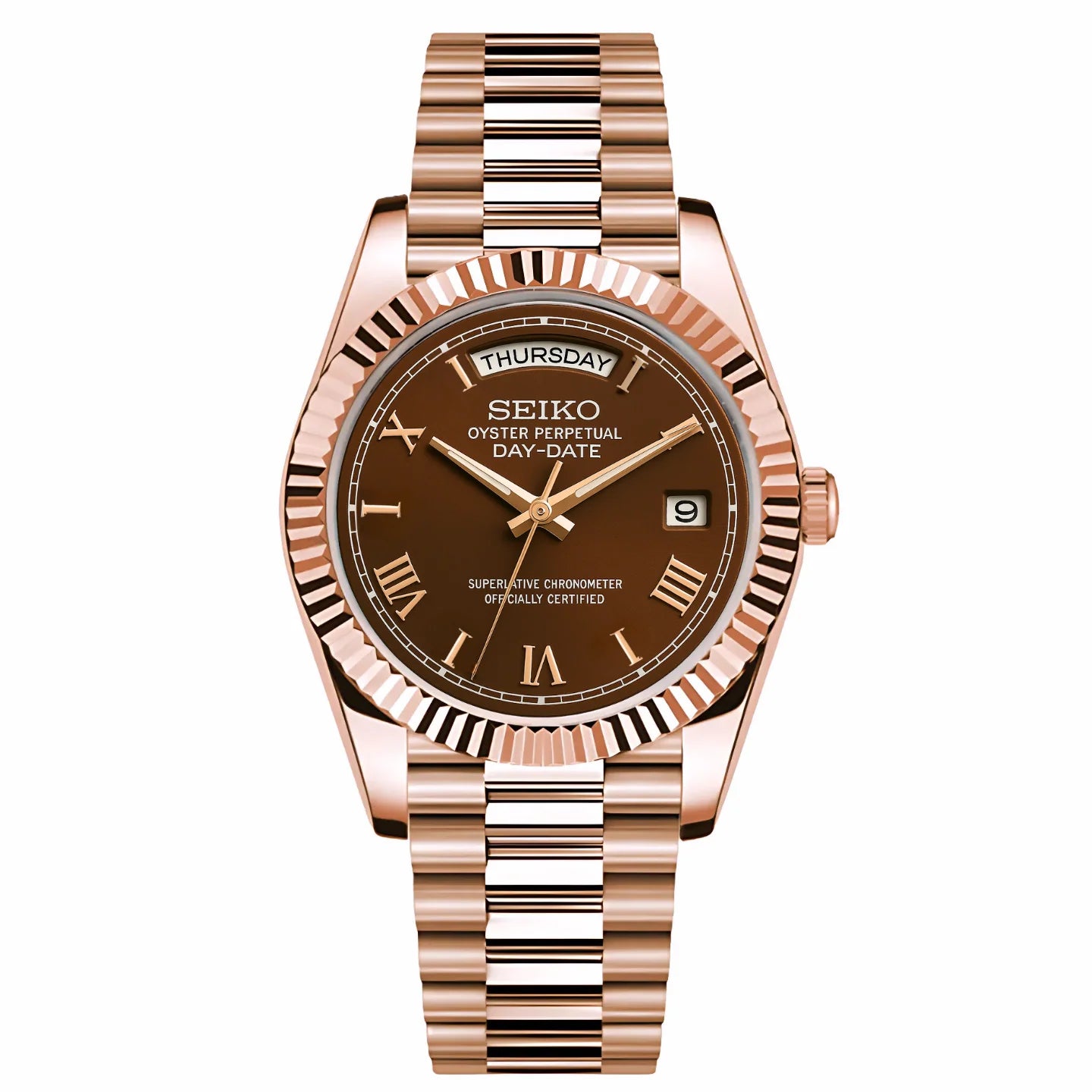 SeikoDate chocolate rose roman
