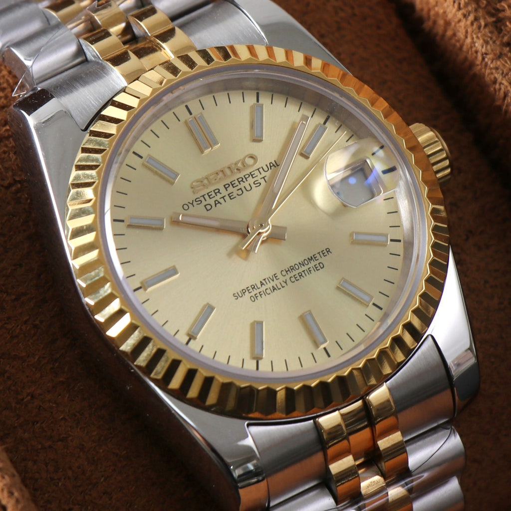 SeikoDate two tone gold dames