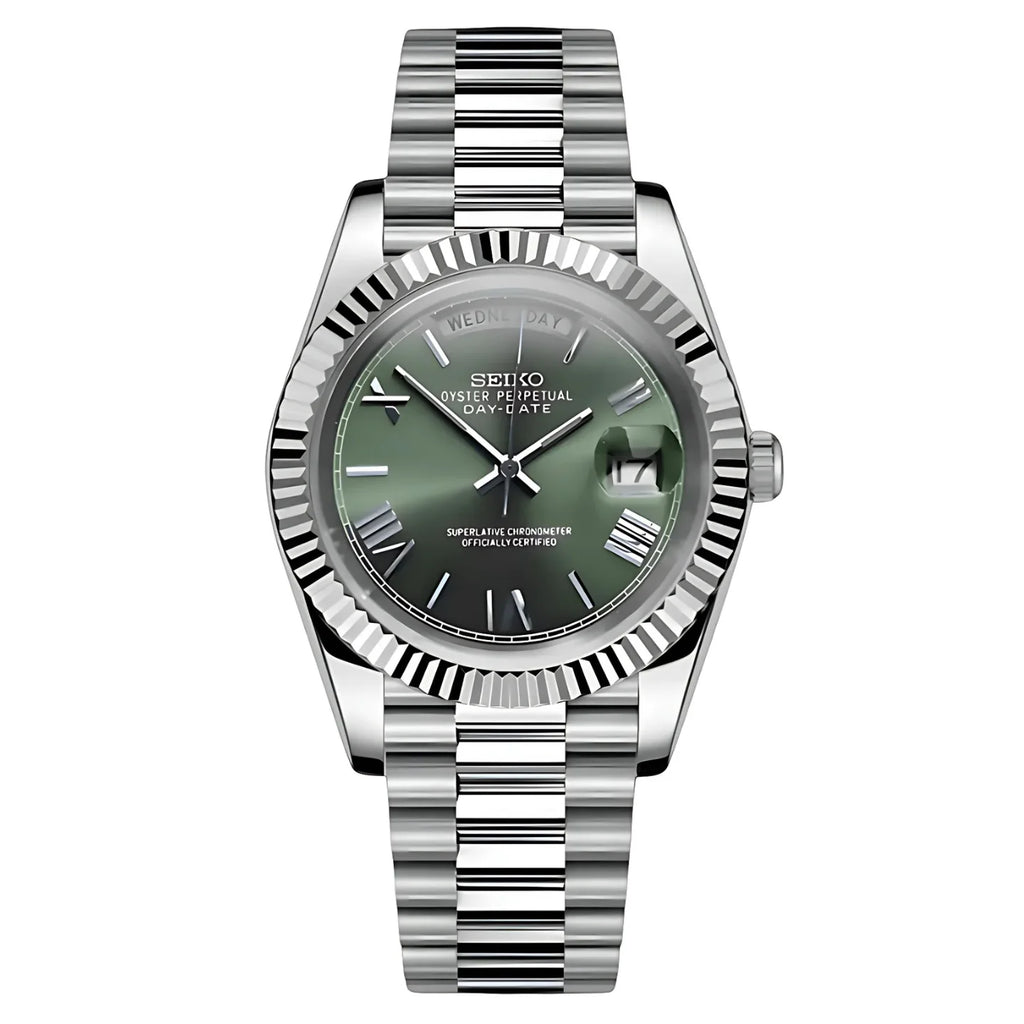 SeikoDate olive green roman
