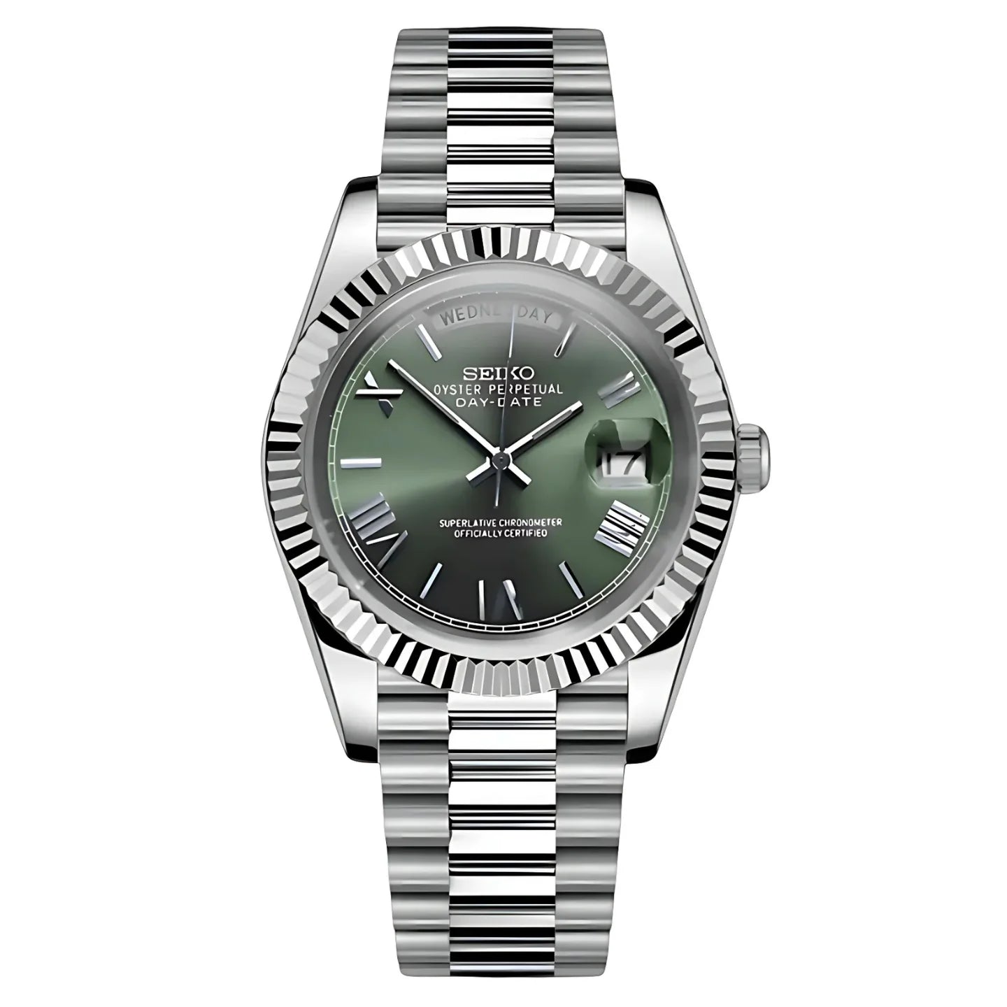 SeikoDate olive green roman